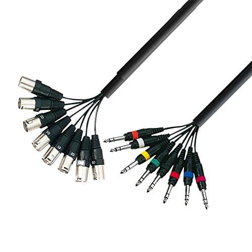 Image of Adam Hall 3 Star Series 3m 8x XLR Male to 8x 6.3mm Jack Stereo Multicore Cable