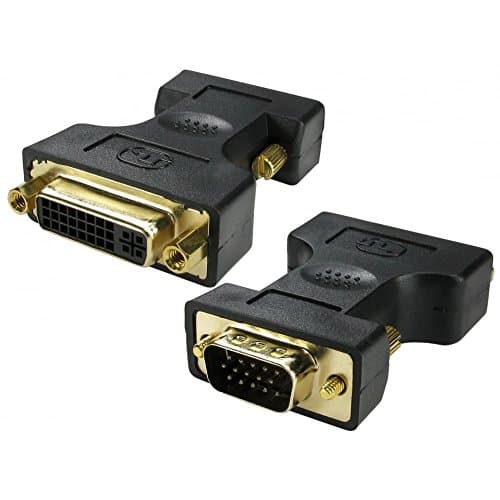 Image of rhinocables VGA male to DVI female Adaptor Black with Gold connectors Video Converter for Monitor, Computer, Projector