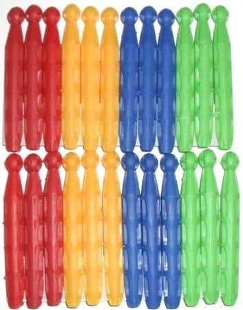Image of 24 PC PLASTIC DOLLY PEGS LAUNDRY QUALITY DURABLE