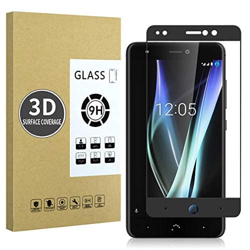 Image of E-Hamii BQ Aquaris X (Black) 3D curved Protective Film Complete Cover 3D Premium Toughened Glass Screen Protector HD Full Screen Protector