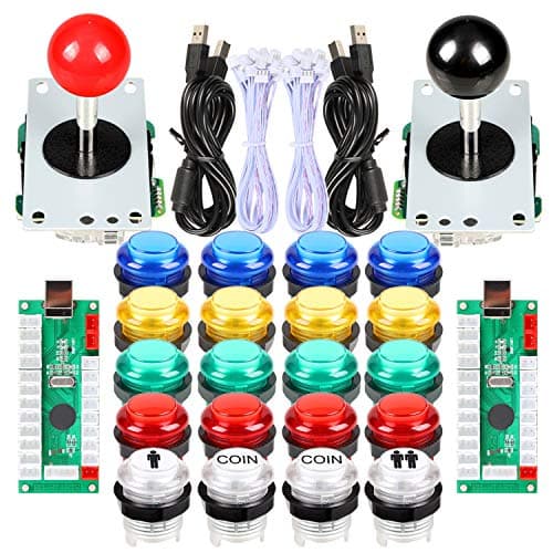Image of Avisiri Arcade Buttons 2 Player LED Arcade Joystick Kit for Arcade PC Game Controllers Mame Raspberry Pi Retro Controller Mixed Colors Kit