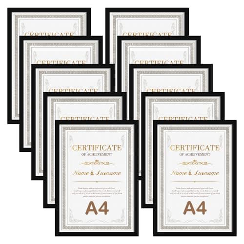 Image of Giftgarden 10 Pack Black A4 Picture Frame, A4 Photo Frames for Tabletop and Wall Display, Easy Photo Change