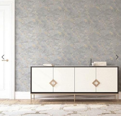 Image of Arhouse Paros Marble White/Gold Granite Marble Effect Wallpaper