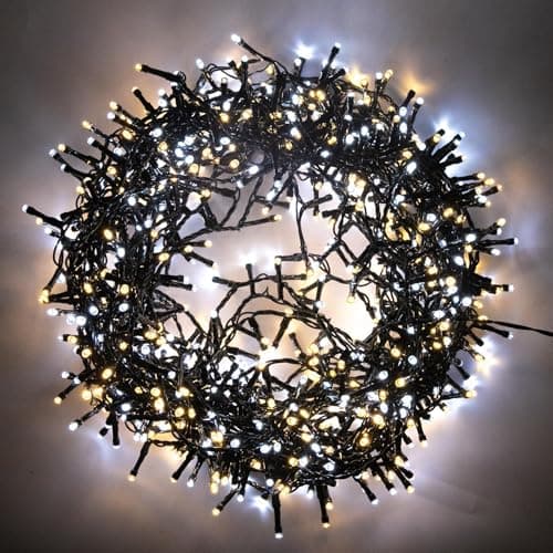 Image of SHATCHI 1500LEDs Christmas Tree Compact Cluster Fairy Lights Multifunction 8 Light Modes, Timer Green Cable Indoor/Outdoor Low Voltage Holiday Home Decorations