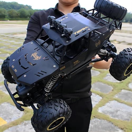Image of Jiakora RC Cars Remote Control Car 1:12 Off Road Monster Truck,Metal Shell 4WD Dual Motors LED Headlight Rock Crawler,2.4Ghz All Terrain Hobby Truck with 2 Batteries for 60 Min Play,Boy Adult Gifts