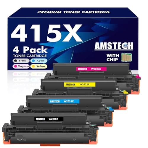 Image of 415X 415A Toner: (With Chip) Compatible for HP 415X Toner Cartridge Multipack Color Laserjet Pro MFP M479dw M479fdw M479fnw M479fdn M454dw M454dn W2030X (4 Pack, Black Cyan Yellow Magenta)