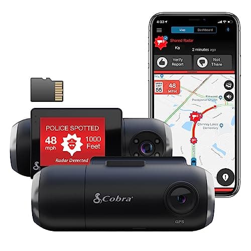 Image of Cobra Smart Dash Cam with Interior Cam (SC201-EU)-Full HD 1080P Resolution, Real-Time Driver Alerts, Heads-Up Navigation, Emergency Mayday, Drive Smarter App,2" Display, Wi-Fi & GPS,16GB SD Card Incl
