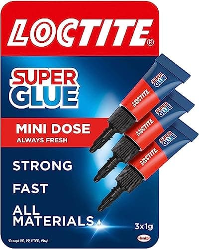 Image of Loctite Universal, Strong Super Glue All Purpose Adhesive for Repairs, Clear Glue for Various Materials, Easy to Use Instant Super Glue, Convenient Travel Size 3 x 1g
