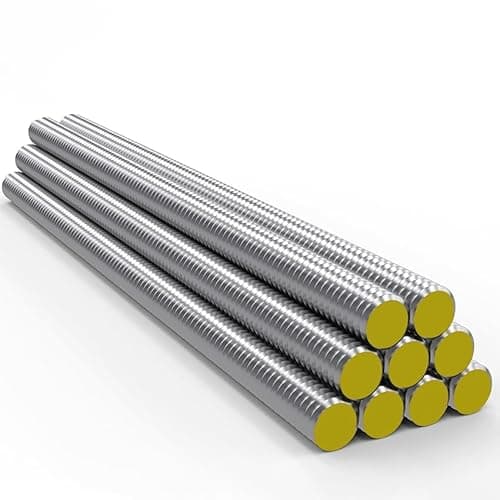 Image of M6 x 1 Metre (100cm) Metric Threaded Rod 8.8 Zinc Steel Fully Threaded Bar Stud DIN 976 (Pack of 1) N00A
