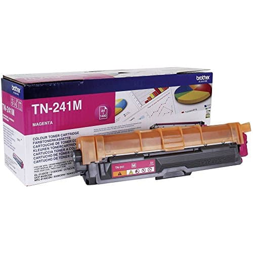 Image of Brother TN-241M Toner Cartridge, Magenta, Single Pack, Standard Yield, Includes 1 x Toner Cartridge, Brother Genuine Supplies