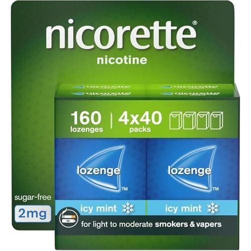 Image of Nicorette Cools 2mg Lozenge, 160 Pieces (4 x 40 Packs), Effective and Discreet Stop Smoking and Stop Vaping Aid, Nicotine Lozenges with Dual-Layer Icy Mint Flavour Release (Quit Smoking or Vaping)