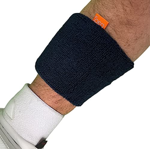 Image of Ayrtek Cricket Hybrid Sweatband Arm Guard- Navy Blue (Stubby- 4 inch length)