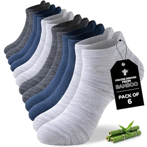 Image of Niorasen Bamboo Trainer Socks for Men and Women 6 Pairs Ankle Sports Summer Socks Anti Blister Running Athletic Breathable Socks Low Cut Walking Short Socks
