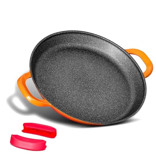 Image of INTIGNIS Traditional Paella Pan 40cm – Non-Stick Induction | Heavy-Duty, Anti-Scratch, Stainless Steel Base | Paella+Pan for Gas, Electric & Ceramic Hobs Cookware | Paellera