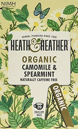 Image of Heath & Heather - Organic Camomile & Spearmint Tea • Soothing Herbal Fusion for Calm & Digestive Ease • Caffeine-Free • Vegan • Multipack 6 x 20 Boxes (120 Tea Bags)