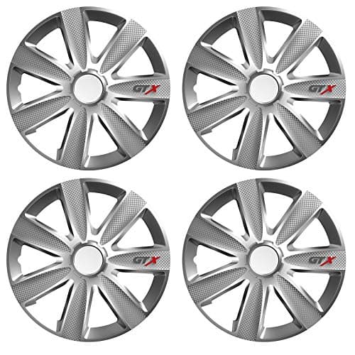 Image of UKB4C 15" Carbon GTX Multi-Spoke Wheel Trim Hub Cap Covers Protectors