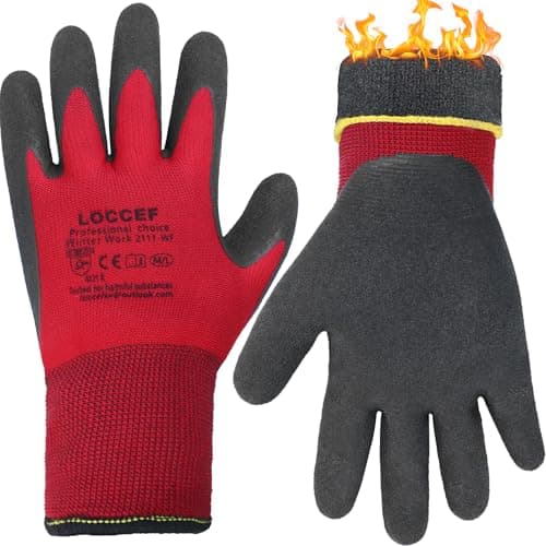 Image of LOCCEF 2 Pairs Winter Work Gloves for Men and Women, Freezer Gloves for Work Below Zero, Thermal Insulated, Super Grip (7/S)