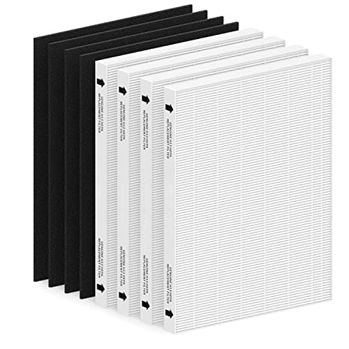 Image of CFKREYA 4 Pack Air Filter Replacement for Fellowes AeraMax 290/300/DX95 Purifiers and HF-300/AP-300PH, Fits Part# 9287201 & 9324201, 4 Filter and 4 Carbon Filter