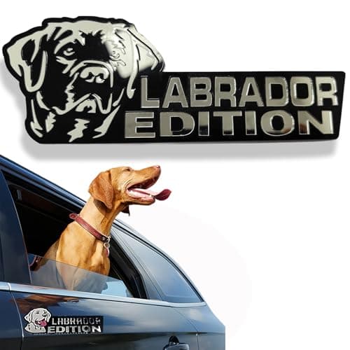 Image of Car Emblem: Dog Car Badge Laser Cutting Emblem Cool Decals Trucks German Shepherd Badge Corgi Edition Doodle Golden Retriever Vehicles Dachshund Addition Rottweiler (Black Labrador)