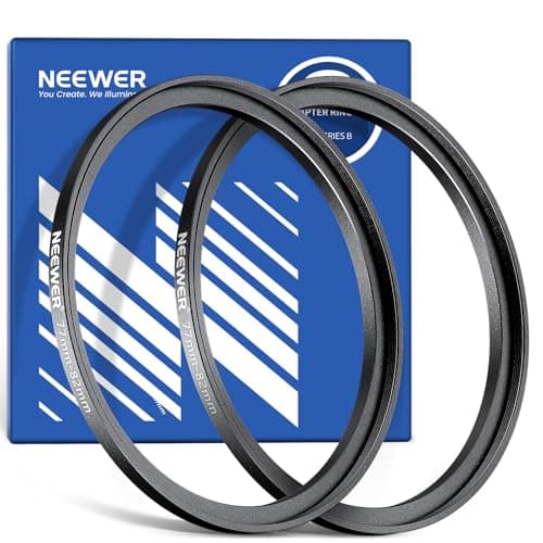 Image of Neewer 77-82mm Step Up Ring Adapter (2 Pack) with Cleaning Cloth, Ultra Slim Aluminum Alloy Lens Filter Adapter Ring for 77mm Camera Lens to Use 82mm Filter