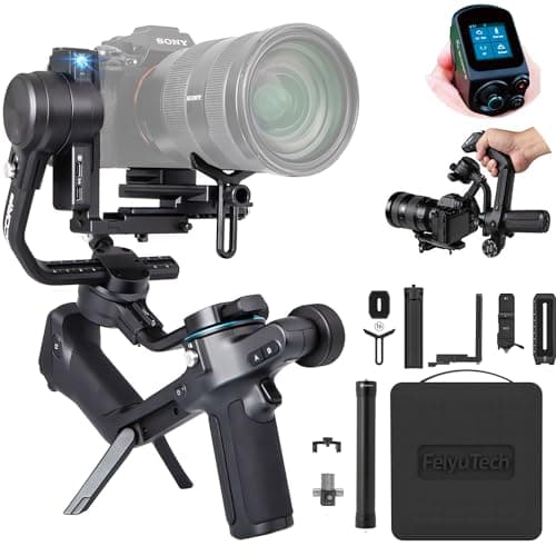 Image of FeiyuTech SCORP 2 Kit Gimbal Stabilizer for DSLR and Mirrorless Camera, Built-in AI Tracker,3-Axis Gimbal for Sony/Canon/Nikon/Fujifilm, Max 5.51lbs, Touch Screen, Native Vertical Shooting with Bag