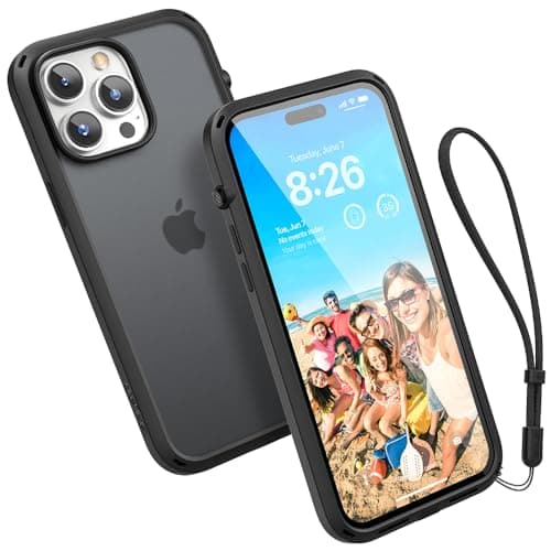 Image of Catalyst Influence Case for iPhone 14 Pro Max, Compatible with MagSafe, Drop Proof, fingerprint Resistant, Durable, Easy to Clean and Install, 30% louder forward audio Lanyard Included - Stealth Black