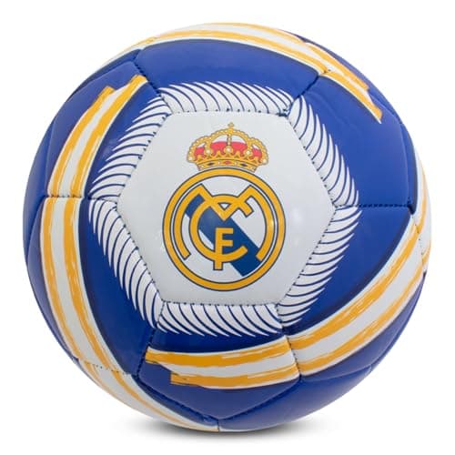 Image of Hy-Pro Officially Licensed Real Madrid CF Cyclone Football – Real Madrid Football Size 5, Training Match Ball for Garden and Outdoors – Collectible Fan Gift for Collecting, Training and Play