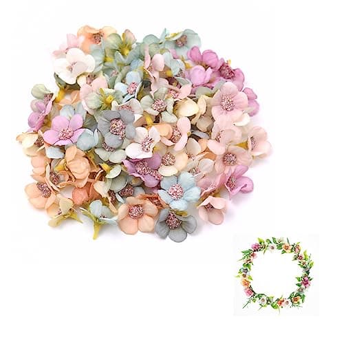 Image of jeufun 50pcs Artificial Flower Heads,Multi-color Small Silk Artificial Daisy Flower Mini Fake FlowersHeads,for Craft DIY Wreath Gift,Wedding Art Party Home Garden Decoration