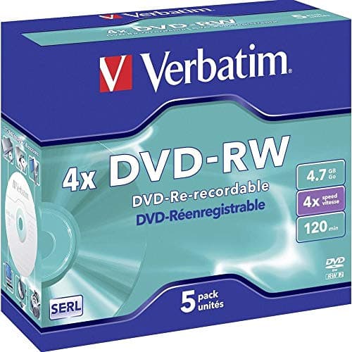 Image of Verbatim DVD-RW Jewel Case, 4.7 GB, 4x, 120 min, 5 pack
