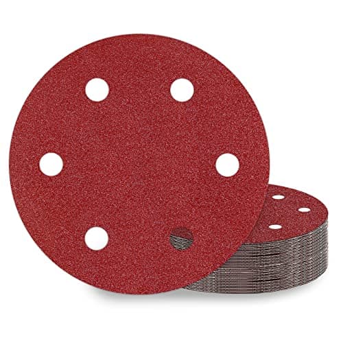 Image of KONGMING 25 Pcs 225mm Sanding Discs Grit 60 9 inch Sanding Discs 6 Hole Hook and Loop for Drywall Sander