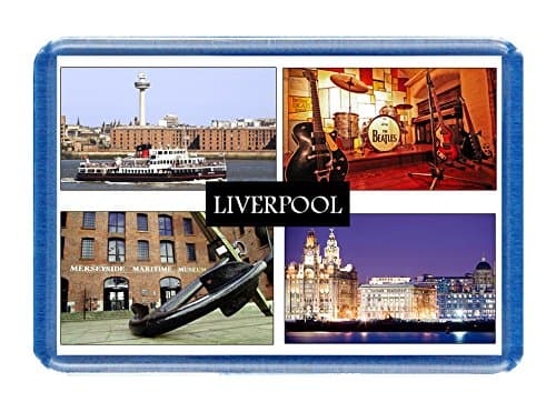 Image of Liverpool - Postcard-Style Design - 7cm x 4.5cm - Novelty Tourism Fridge Magnet.