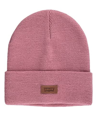 Image of Levi's Unisex-Adults Classic Knit Cuffed All Season Beanie Hat, Pink Solid, One Size