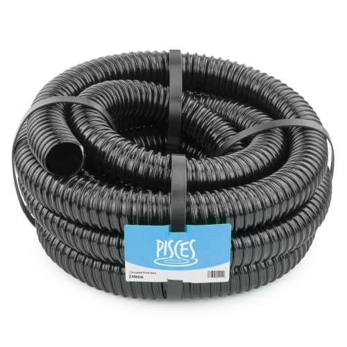 Image of Pisces 50mm (2 inch) Black Pond Corrugated Flexible Hose Pipe - 2m Roll