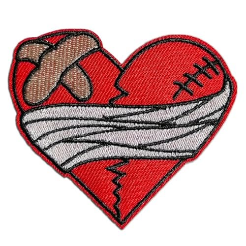 Image of CHBROS Broken Heart Embroidered Patch Applique Iron/Sew on Patches for Clothing Jackets T-Shirt Backpacks.…