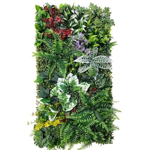 Image of Artificial Green Wall Panel 50cm x 100cm for Indoor and Outdoor Use, Faux Plant Living Wall for Home Garden Office Shop Café Wedding Decor (H)