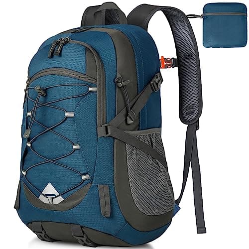 Image of IGOLUMON Hiking Backpack 40L Lightweight Foldable Backpack for Men Women Durable Water Resistant Daypack Rucksack for Camping Cycling Climbing Walking Mountaineer Outdoor Sports,Blue
