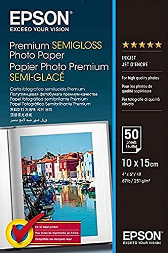 Image of Epson Premium Semigloss Photo Paper - Semi-gloss photo paper - 100 x 150 mm - 251 g/m2 - 50 Sheets