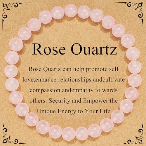 Image of Smilya 6mm Pink Crystal Bracelet for Women Protection Healing Crystal Bracelet Rose Quartz Bracelets Women Crystal Gifts