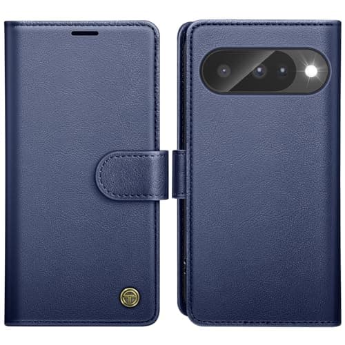 Image of AIMOYU for Google Pixel 10/10 Pro Case, Flip Wallet Leather Phone Cover with [4 Card Slots] [Kickstand] [RFID Blocking] Magnetic Protective Shockproof Cover for Pixel 10/10 Pro Case - Blue