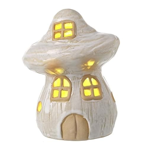 Image of Heaven Sends LED Ceramic Mushroom House Night Light, 11.8 cm