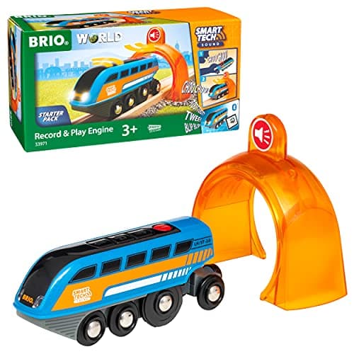Image of BRIO World Smart Tech Sound Battery Powered Record & Play Toy Train Engine for Kids Age 3 Years Up