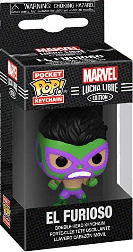 Image of Funko Marvel Luchadores Hulk - Keychain - Collectable Vinyl Mini Figure Novelty Keyring - Stocking Filler - Gift Idea - Official Merchandise - Comic Books Fans - Minifigure