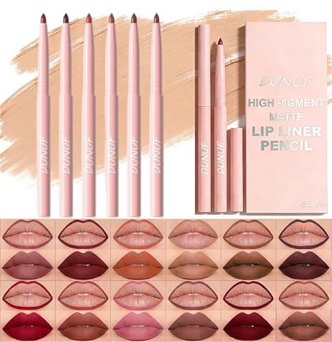 Image of Retractable Lip Liner Set for Precise Lip Defining & Contouring, 6 Matte Velvet Finish Pencils with Long-Lasting Waterproof Formula, Ideal for Daily Makeup & Evening Events(01#)