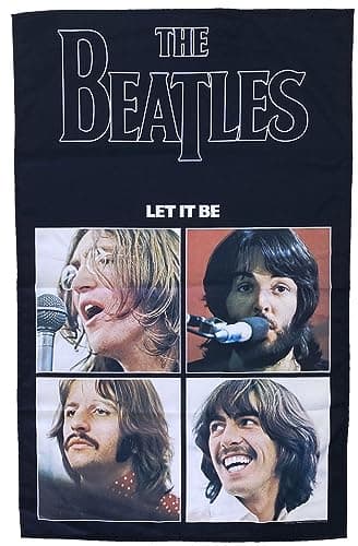 Image of The Beatles Poster Let It Be Band Logo Textile Flag 70cm x 106cm One Size