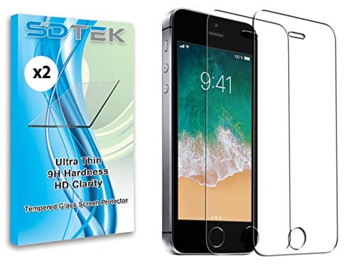 Image of SDTEK *2 Pack Screen Protector for iPhone SE (2016-2019) / iPhone 5 / 5s / 5c Tempered Glass Premium Screen Guard