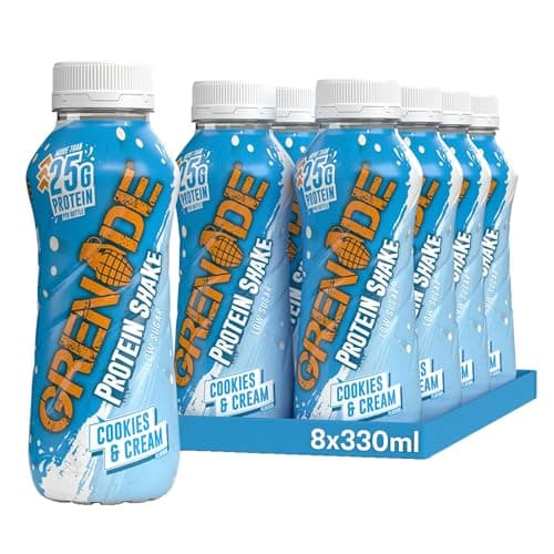 Image of Grenade Cookies and Cream High Protein Shake, 8 x 330 ml - Ready to Drink Milk Protein Shakes with over 24 g Protein per Bottle