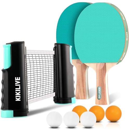 Image of KIKILIVE 2 Player Table Tennis Set, Ping Pong Set with Retractable Net, 2 Rackets, 6 Balls & Carry Bag, Portable All-in-One For Indoor Outdoor