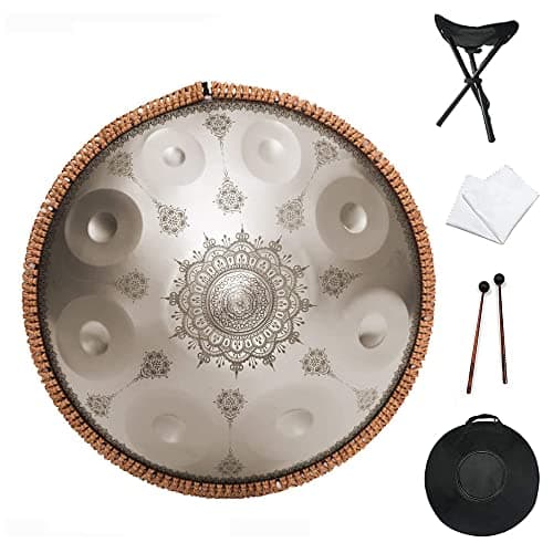 Image of Handpan Tongue Drum 9 Notes 22 Inches Mandala Tank Steel Percussion Instrument With Travel Bag