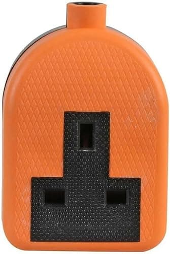 Image of iSeventy9 Rubber Extension Lead Trailing Socket End Rewireable Single Gang Socket 13 Amp - Orange