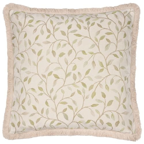 Image of Voyage Maison Cervino Feather Filled Cushion – Floral Woven Jacquard Textured Heritage Luxury Country Décor (Lichen - 50x50cm)